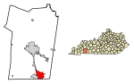 Christian County Kentucky Incorporated and Unincorporated areas Oak Grove Highlighted 2157090